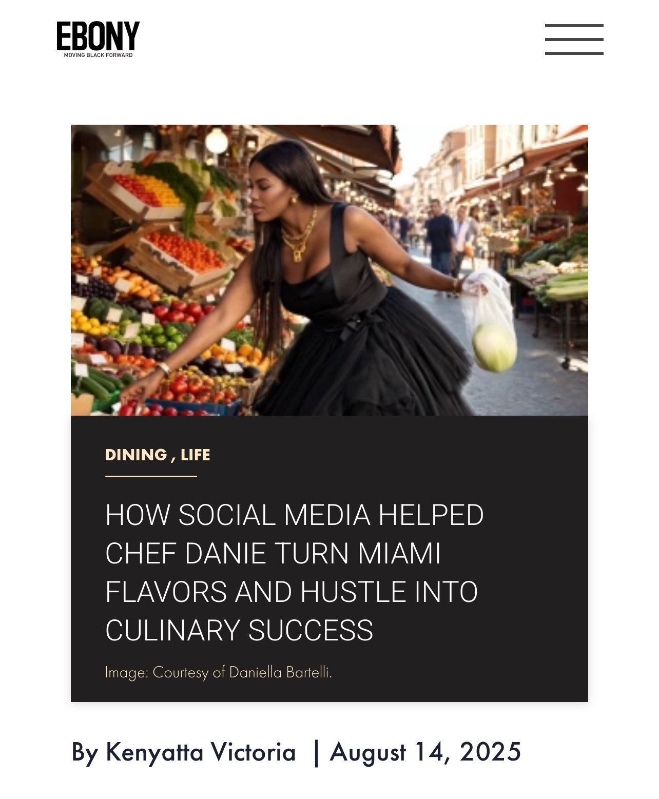 Chef Danie featured by EBONY