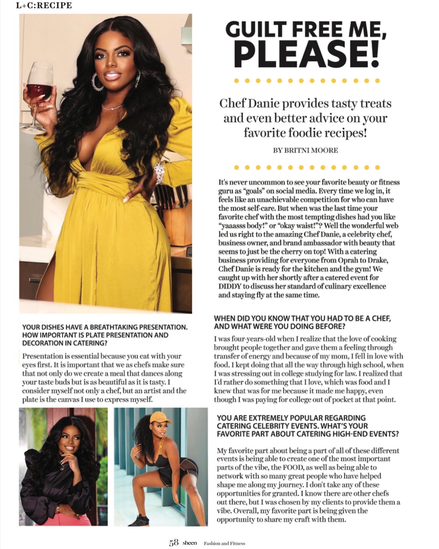 Chef Danie featured by SHEEN Magazine